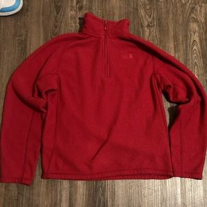 The north Face Red Quarter Zip Size S